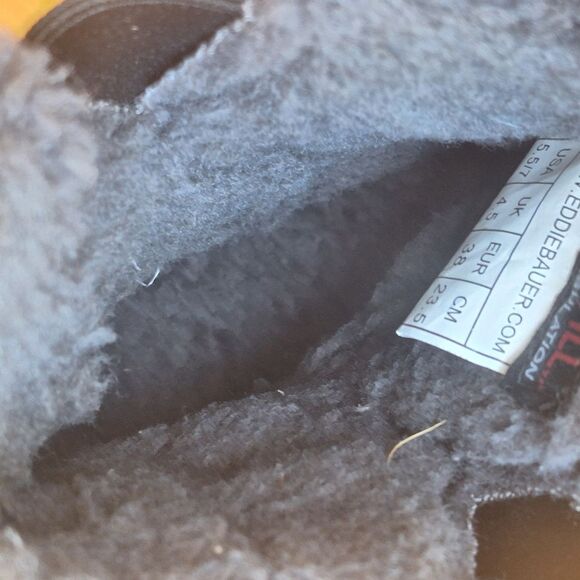 Eddie Bauer Red & Black Plaid Sherpa Lined Thermal Camp Boot Mid Calf Quilted 7 - Picture 7 of 16